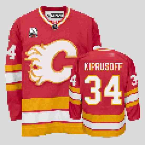 Calgary Flames #34 Miikka Kiprusoff Red Jersey with 30TH Patch